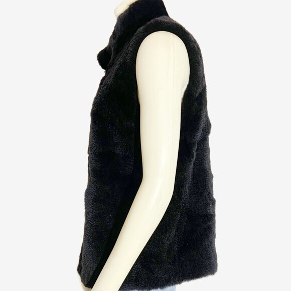Vintage Y2K Black Real Fur Vest / size Small - Picture 14 of 14